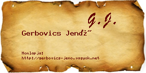 Gerbovics Jenő névjegykártya