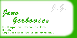 jeno gerbovics business card