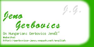 jeno gerbovics business card